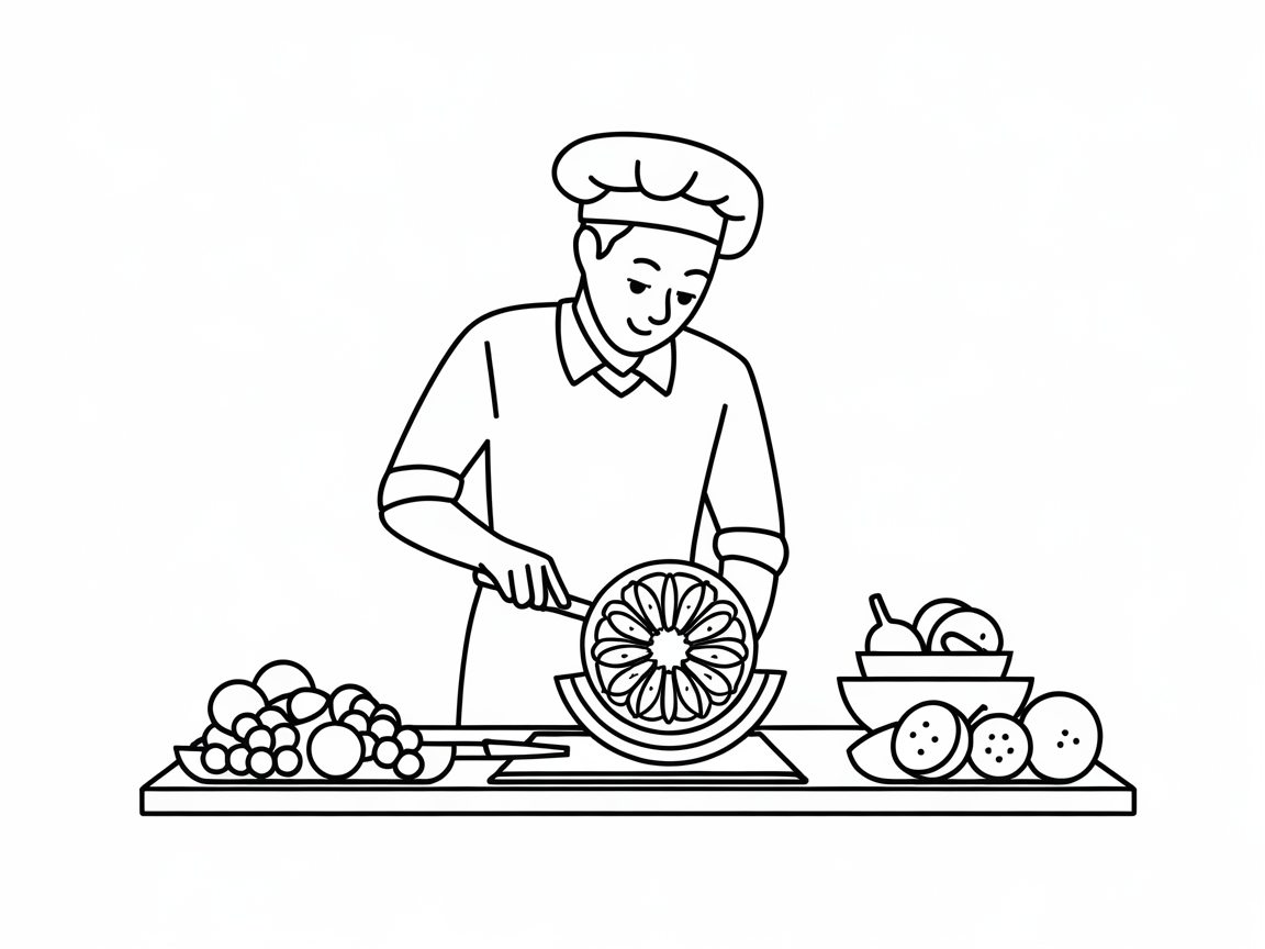 Slice Into Creativity with This Fruit Chef Coloring Page