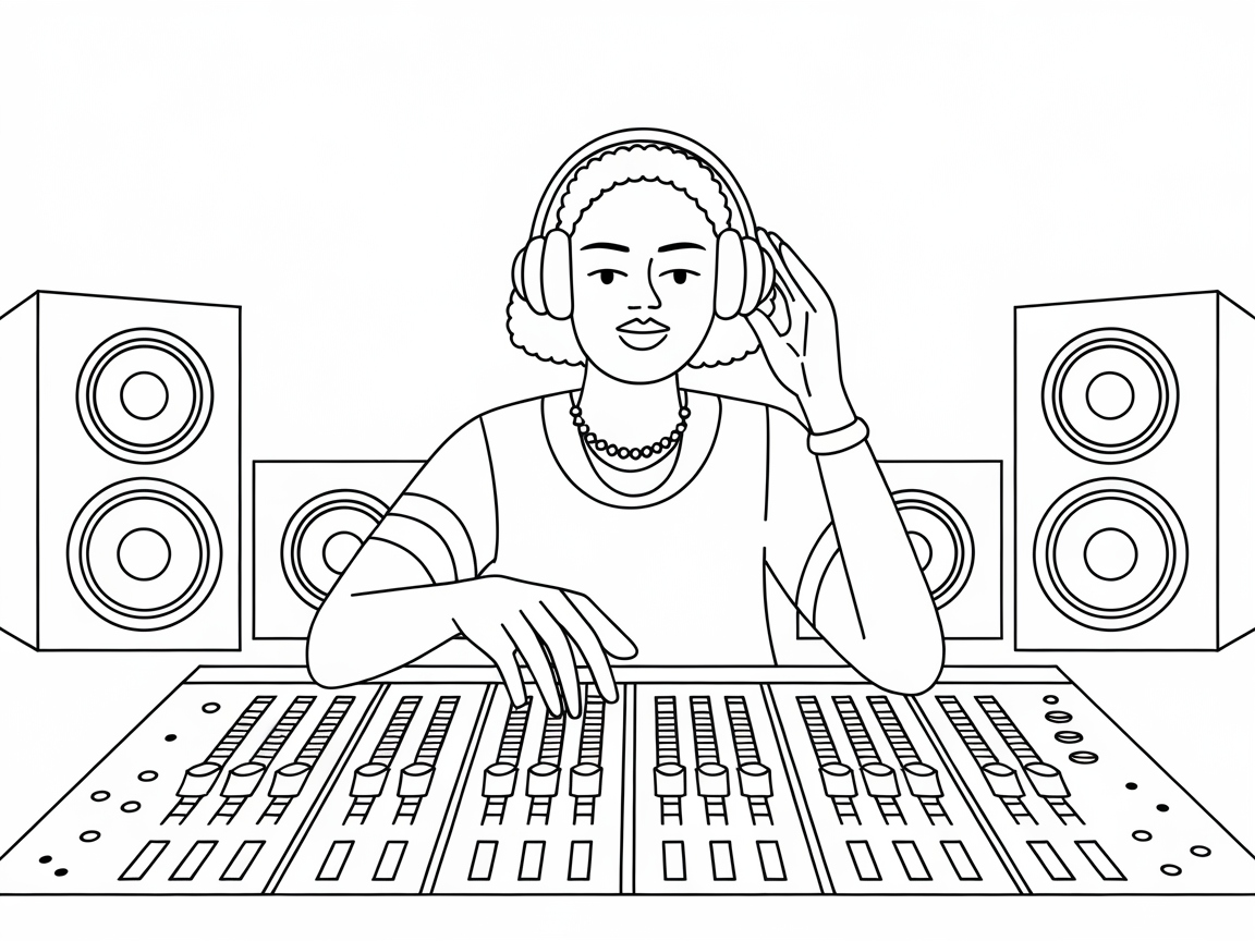 Mix It Up with This DJ Diva Coloring Page