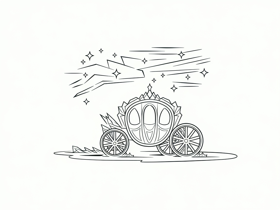 Twinkling Night Carriage Under a Starlit Sky