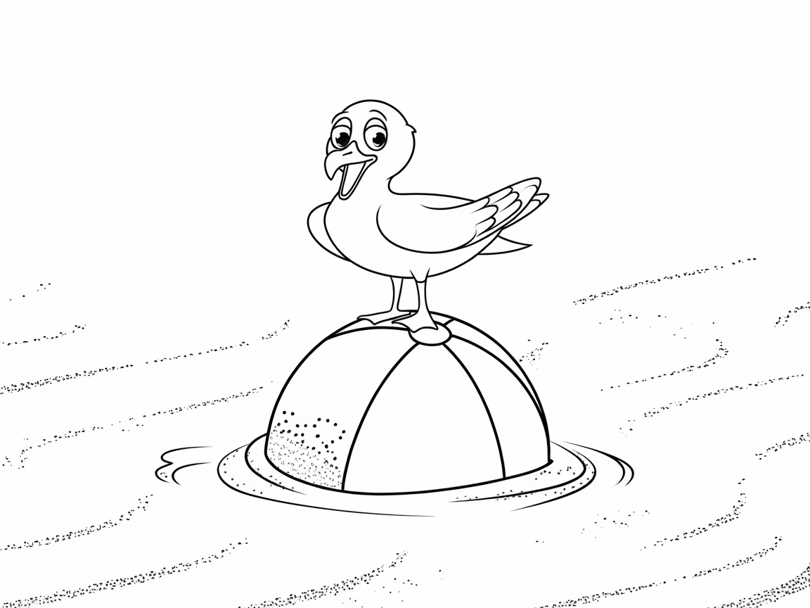 Seagull on a Beach Ball Splash Adventure