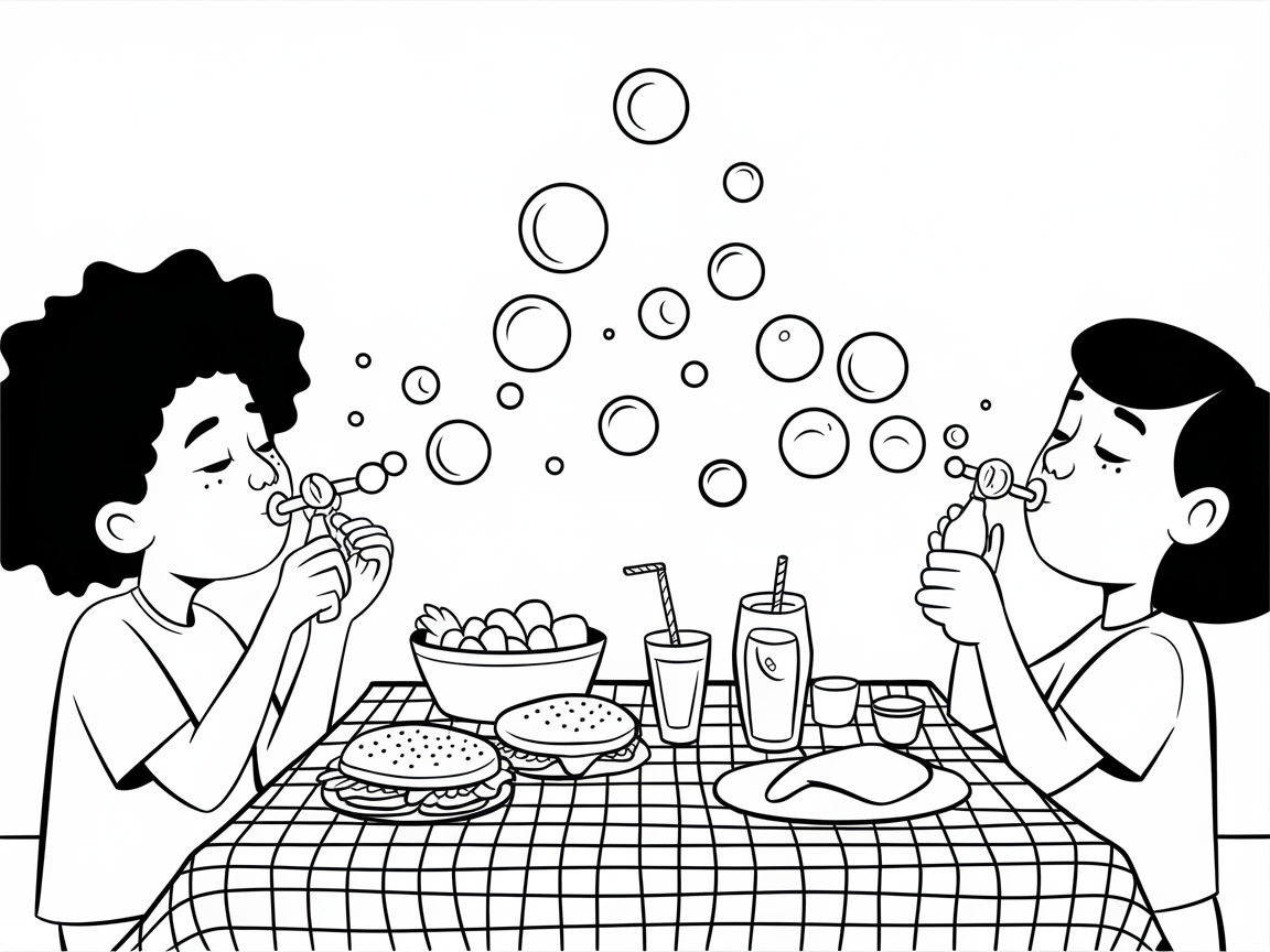 Capture the Fun with This Bubble-Blowing Picnic Scene