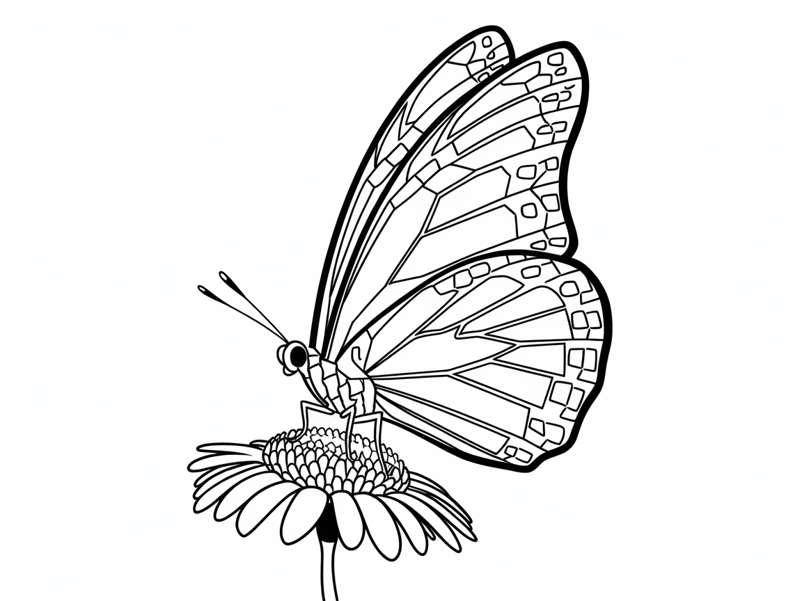 Delicate Butterfly on a Blooming Flower