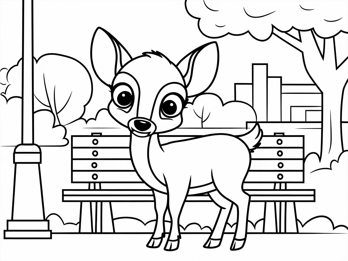 Adorable Fawn in a Park Setting