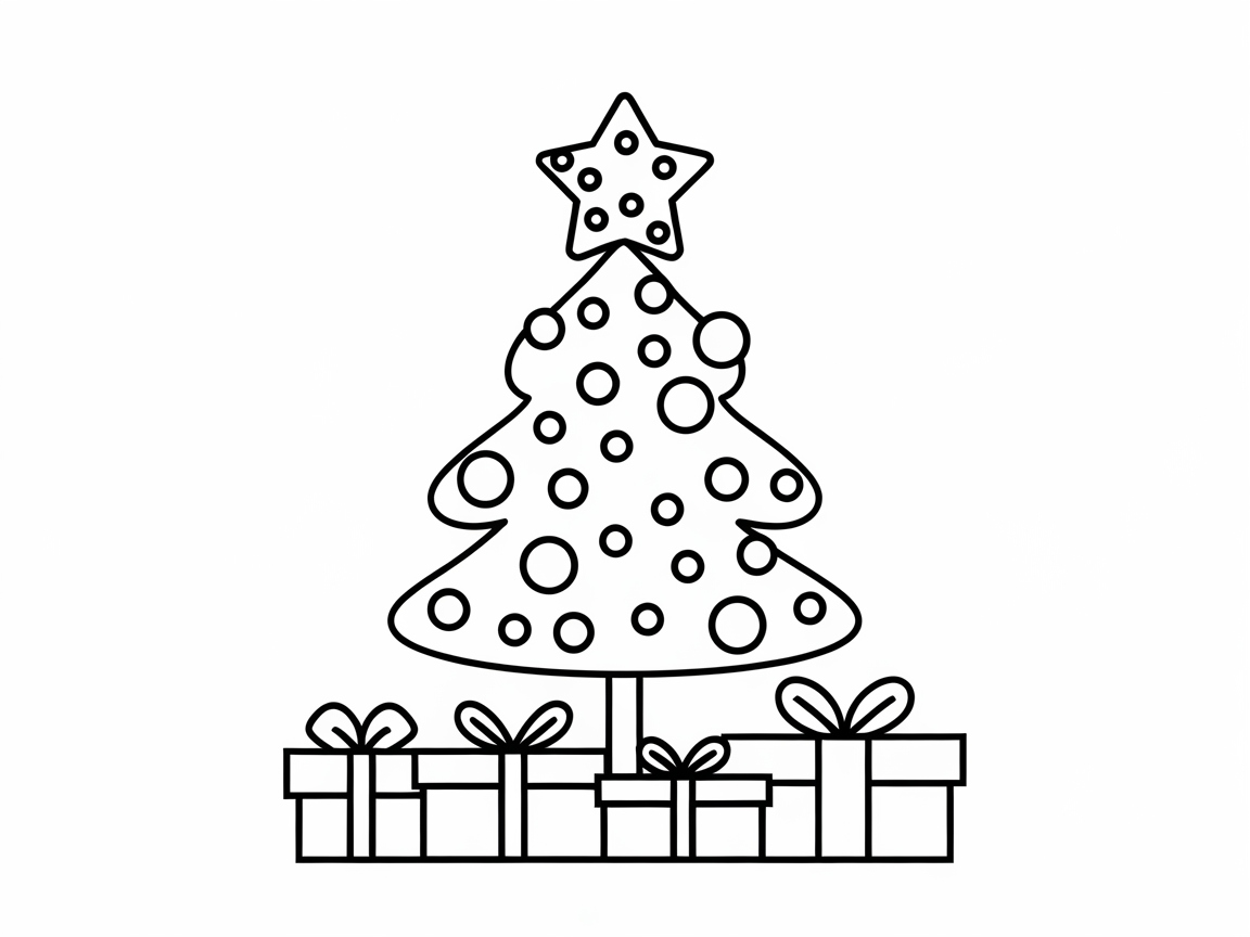 Simple Christmas Tree with Playful Polka Dots