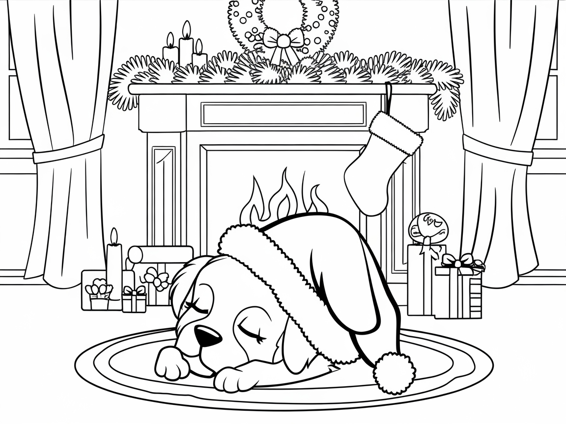 Cozy Christmas Eve Nap by the Fireplace