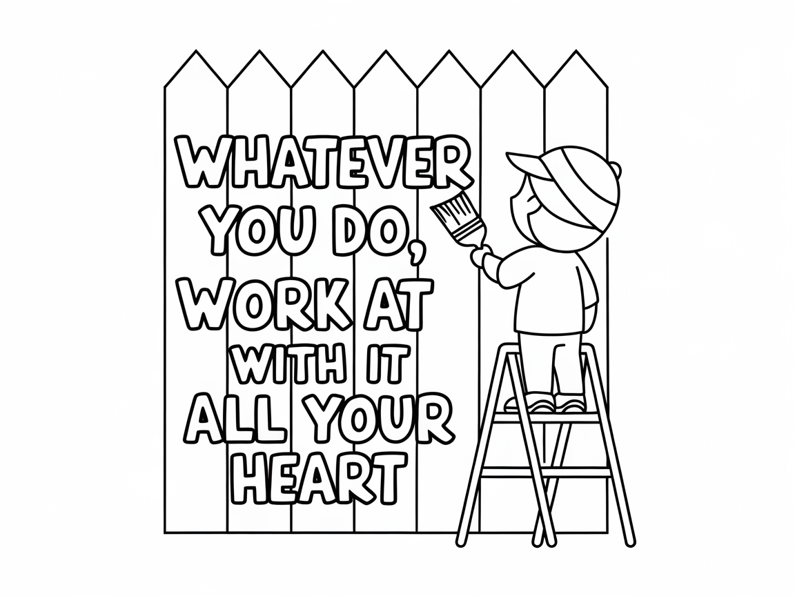 Hard Work Pays Off: A Motivational Coloring Page