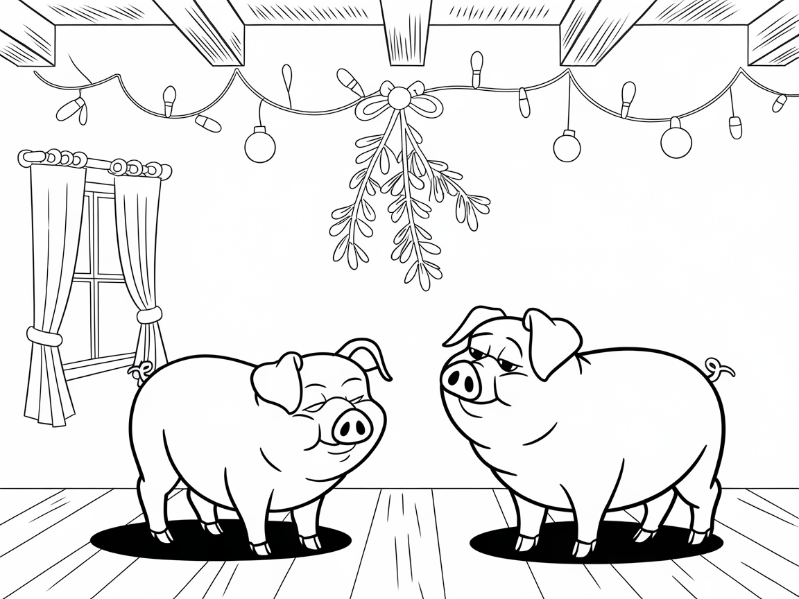 Celebrate Under the Mistletoe with These Festive Pigs