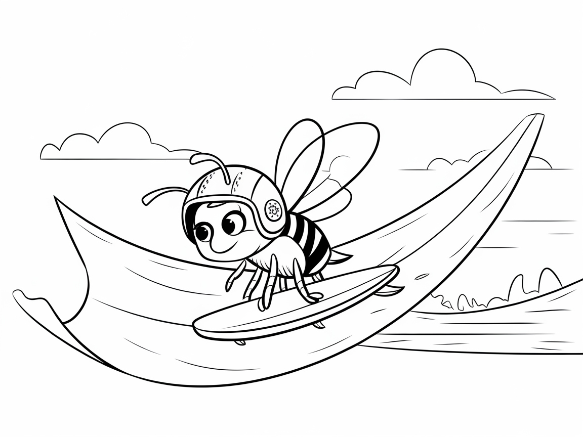 Surfing Bee Catching Waves