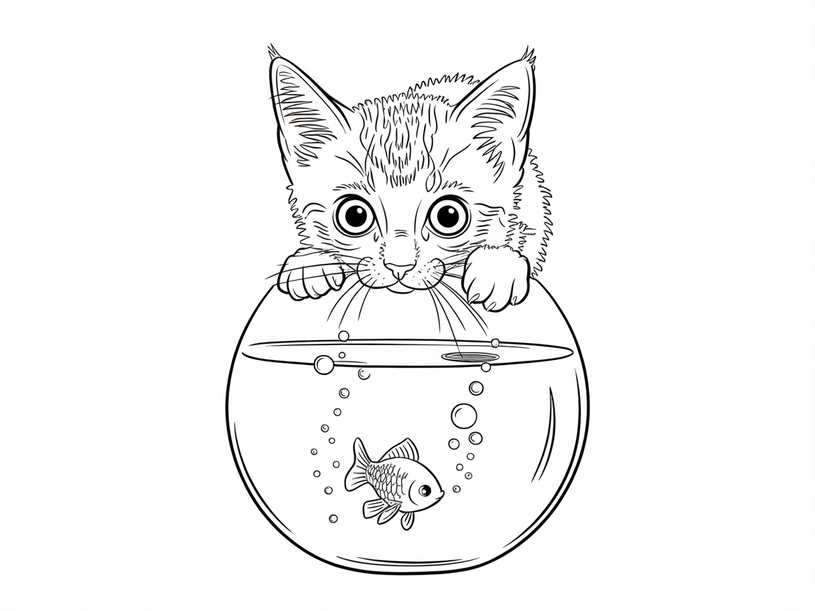 Curious Kitten Bubble Exploration