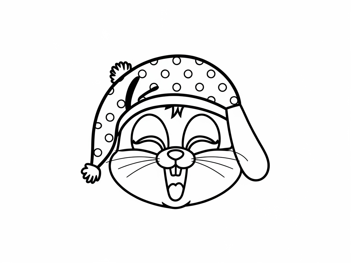 Delightful Laughing Bunny in a Polka Dot Cap