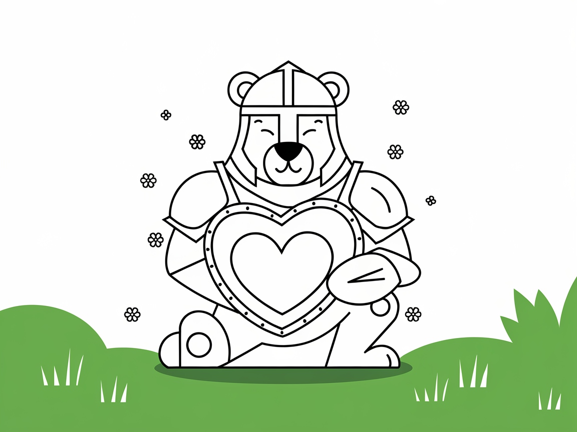 Brave Bear Knight with Heart Armor