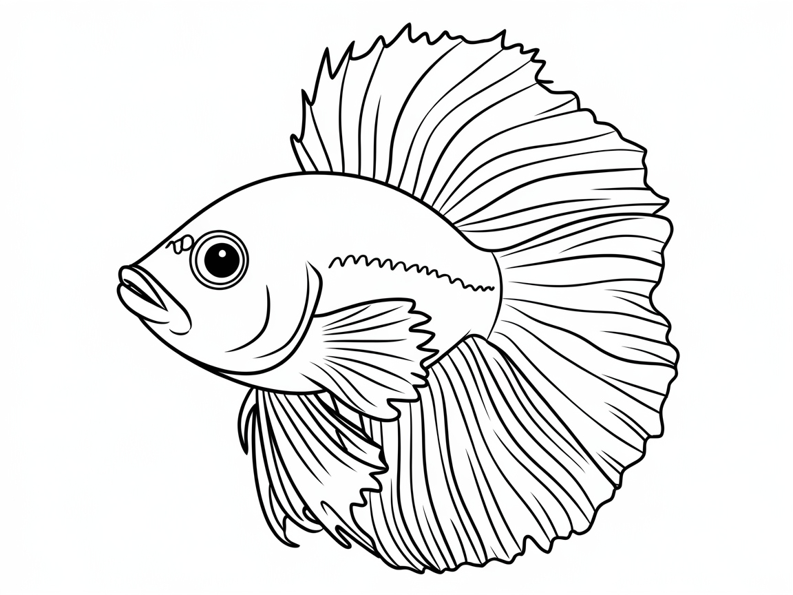 Majestic Betta Fish with Flowing Fins