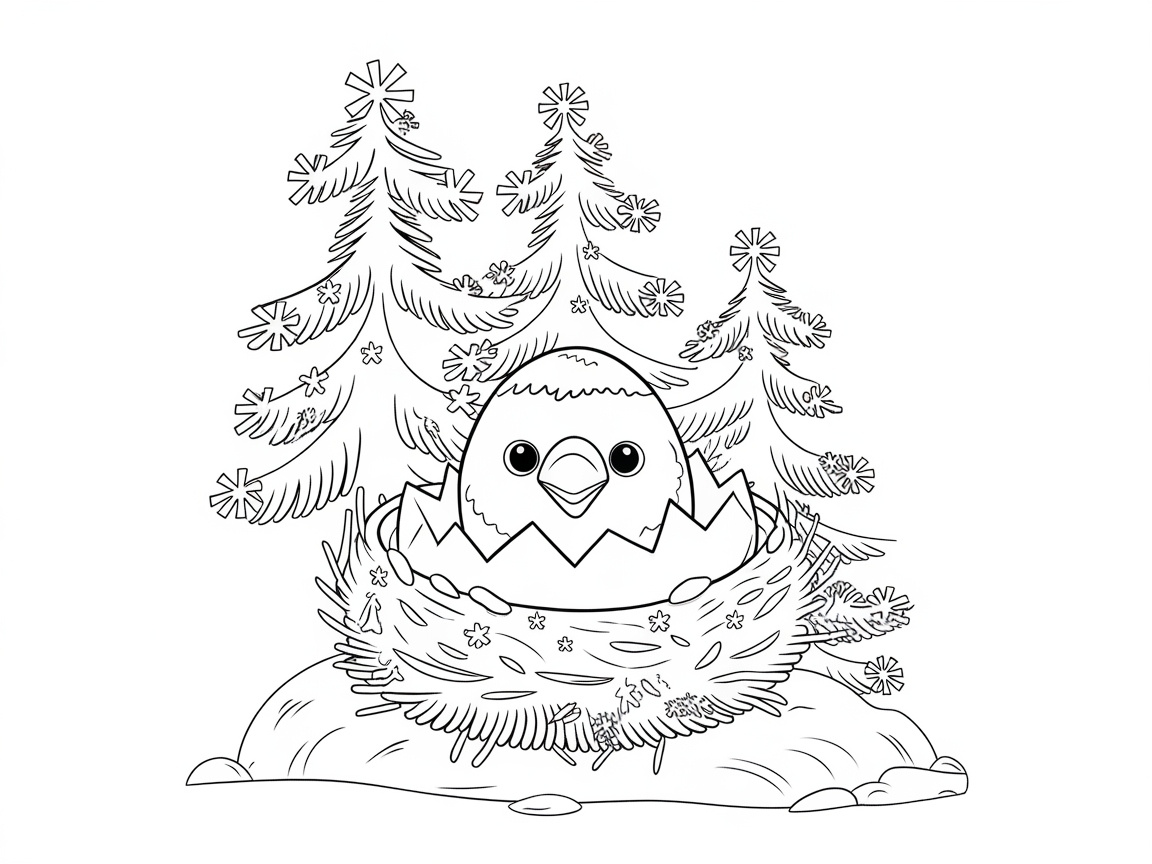 Chick in a Woodland Nest