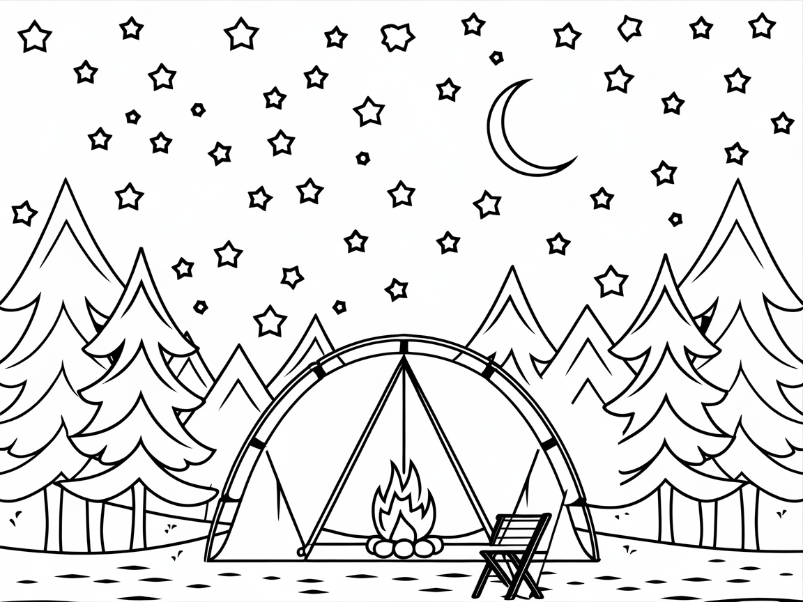 Starlit Camping Adventure in the Woods