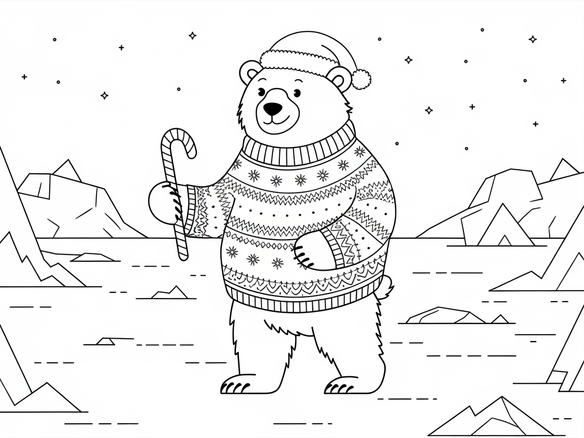 Adorable Polar Bear Ready for Winter Fun