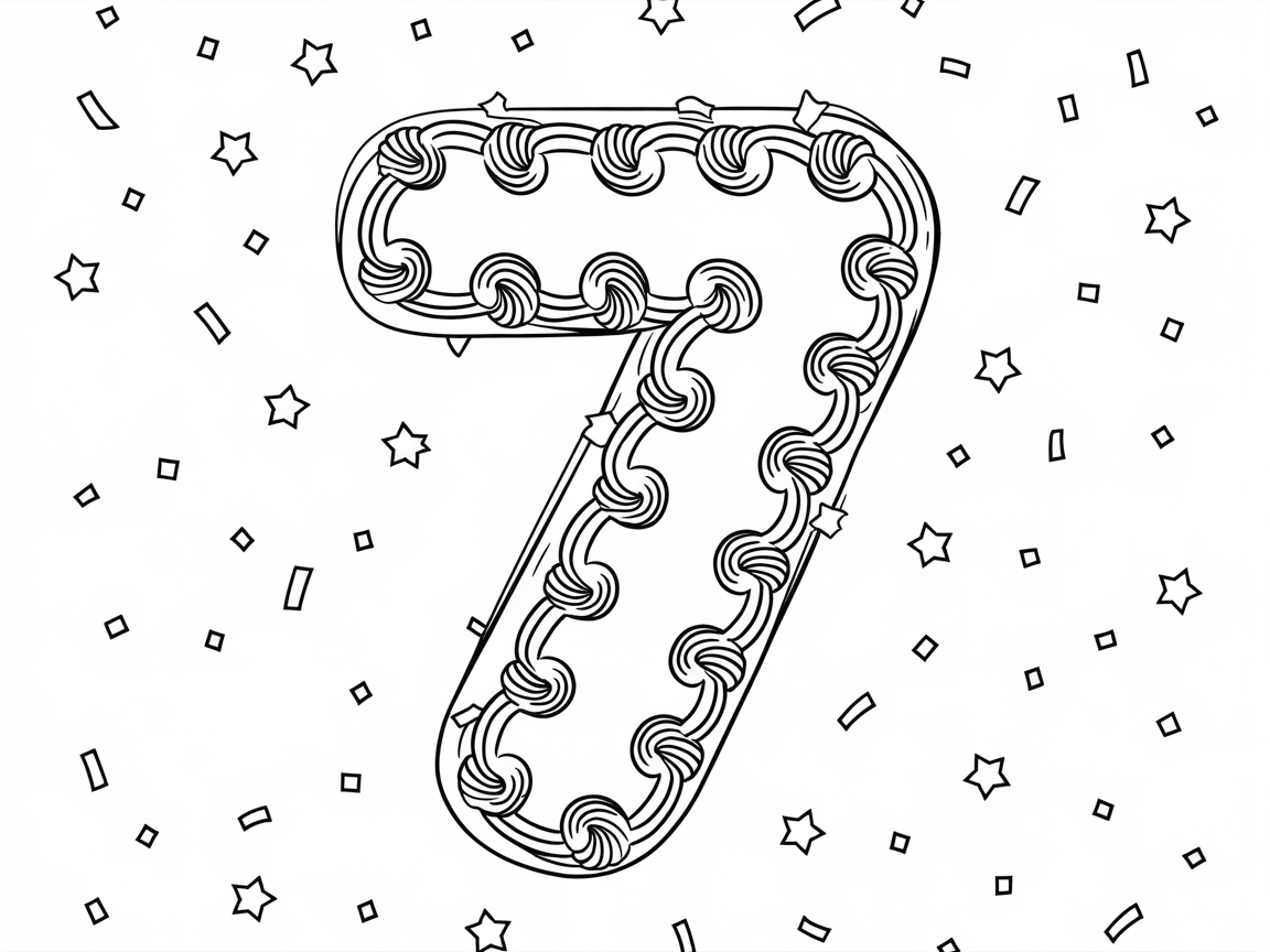 Add Some Color to This Celebratory Number Seven