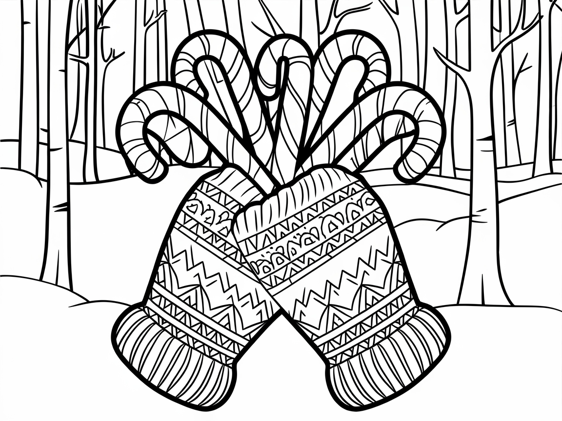 Cozy Mittens with Candy Cane Charm