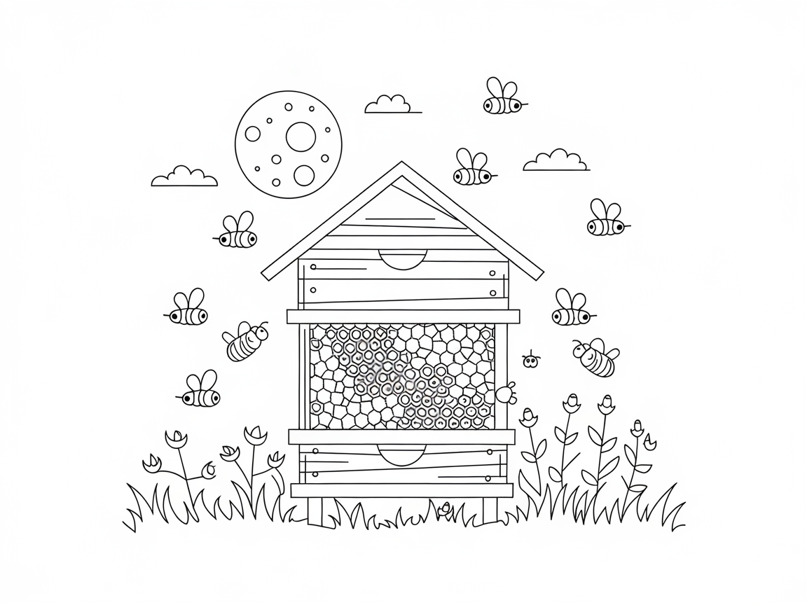 Charming Cottage Beehive Coloring Experience
