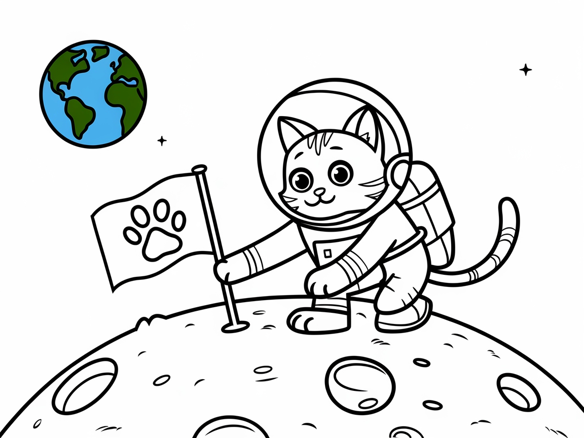 Paw-some Moon Mission with a Cat-ronaut