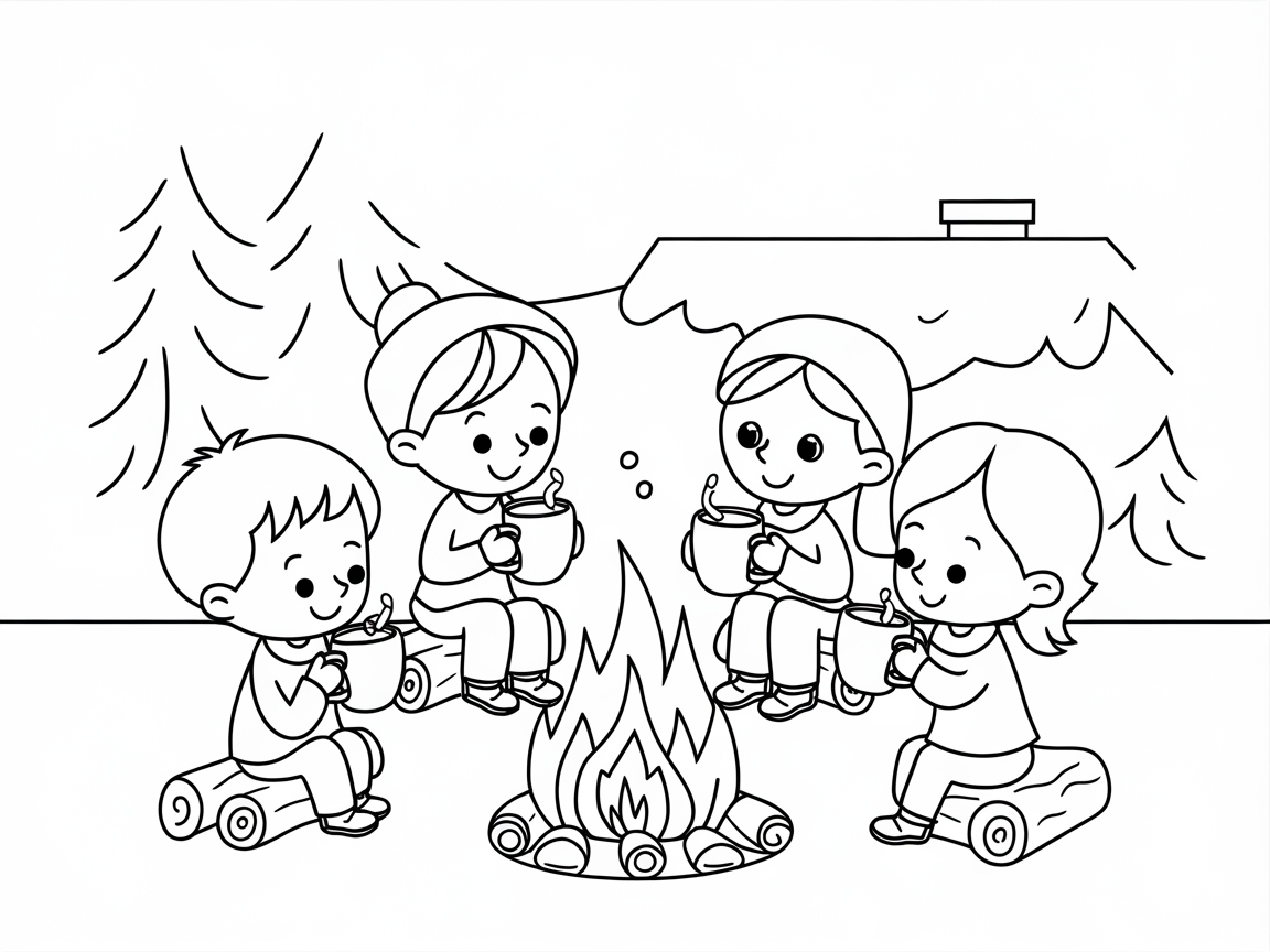 Enjoy a Hot Cocoa by the Winter Campfire