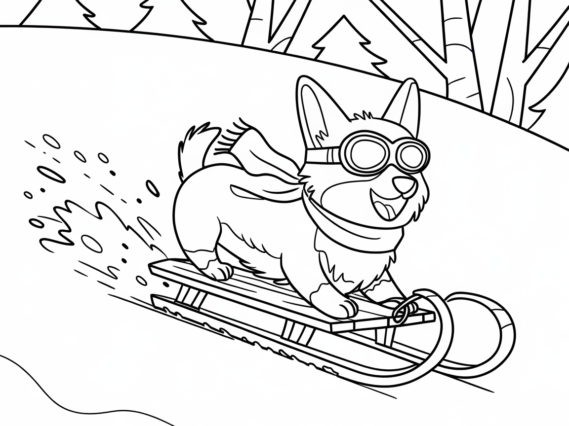 Sledding Fun with a Corgi Adventure!
