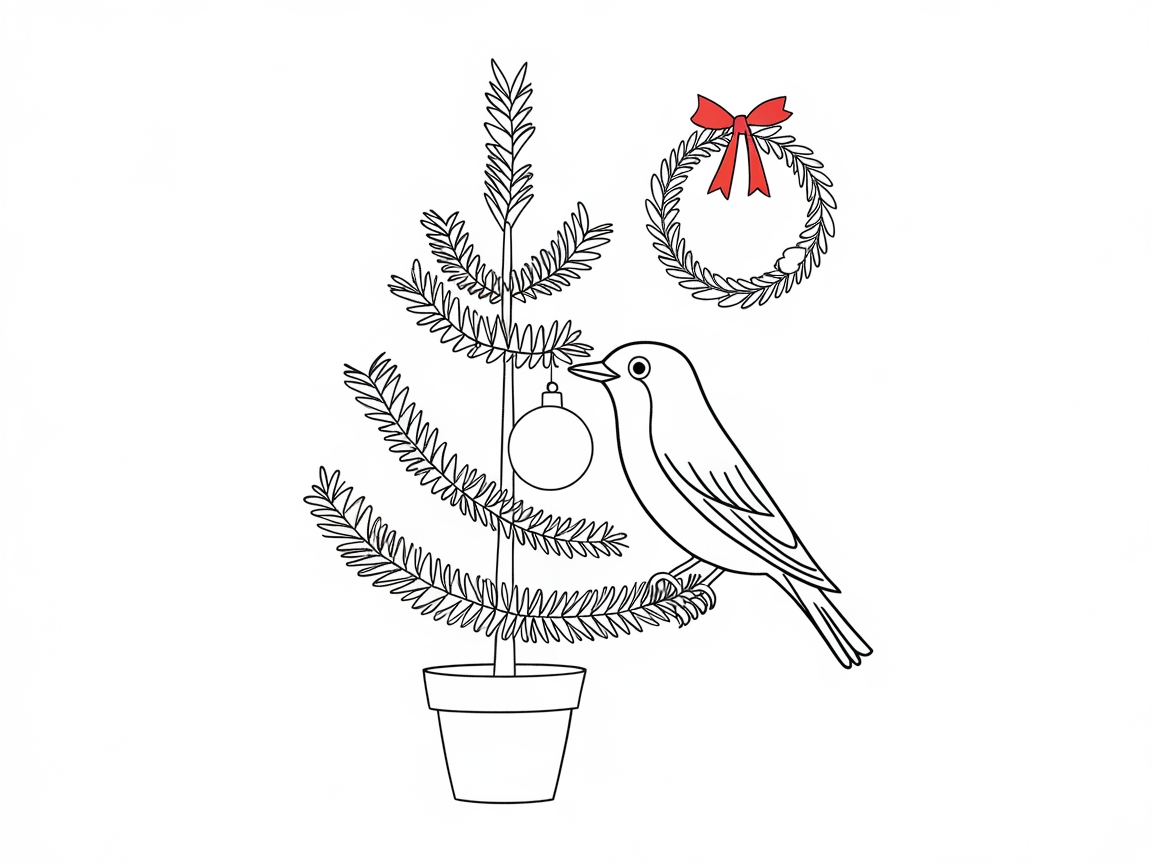 Decorate This Festive Bird and Tree Scene