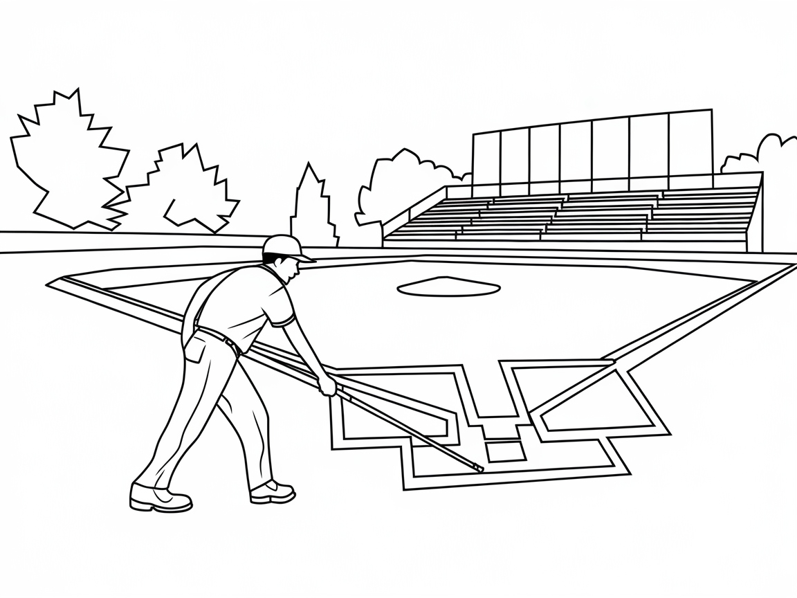 Bring the Field to Perfection with This Grounds Crew Coloring Page