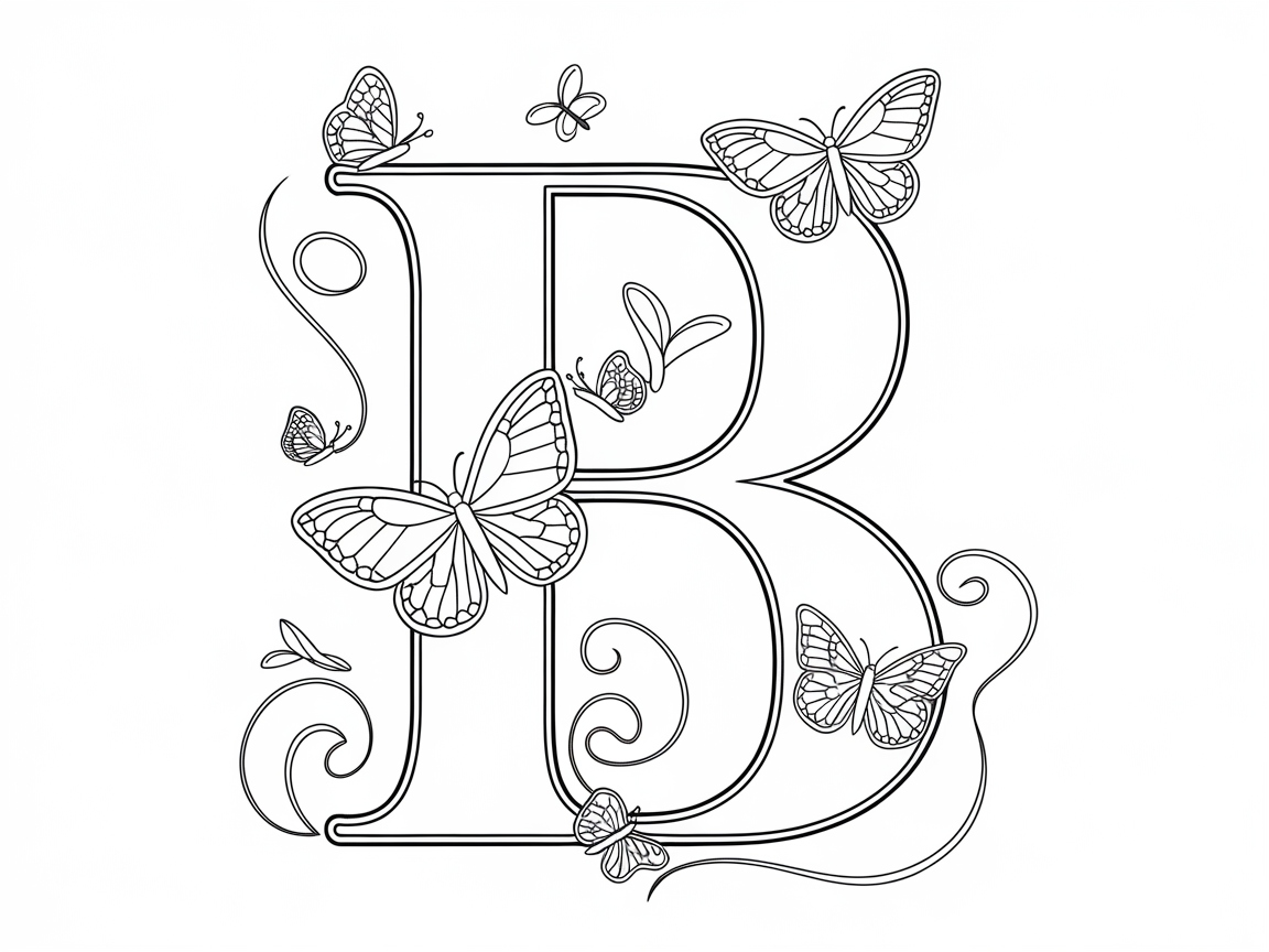 Beautiful Butterfly Monogram Page
