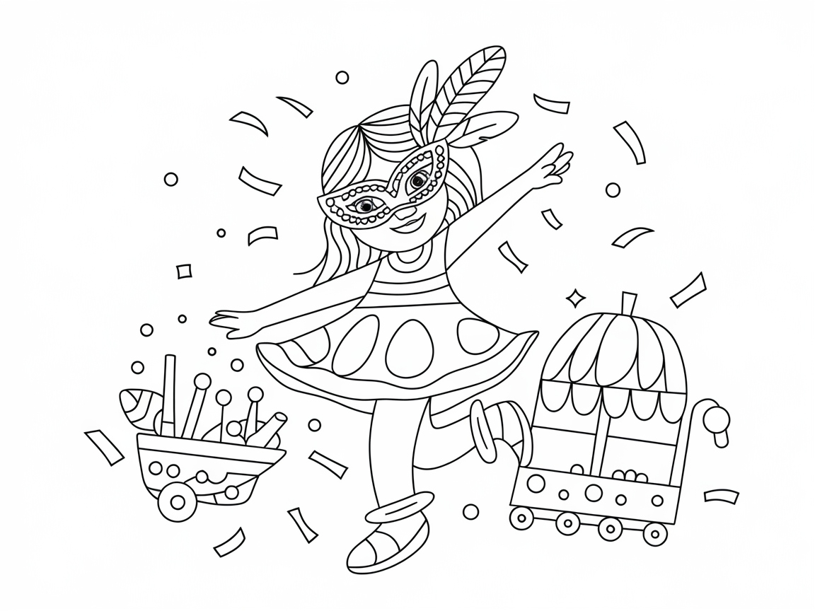 Parade Fun with a Festive Carnival Girl