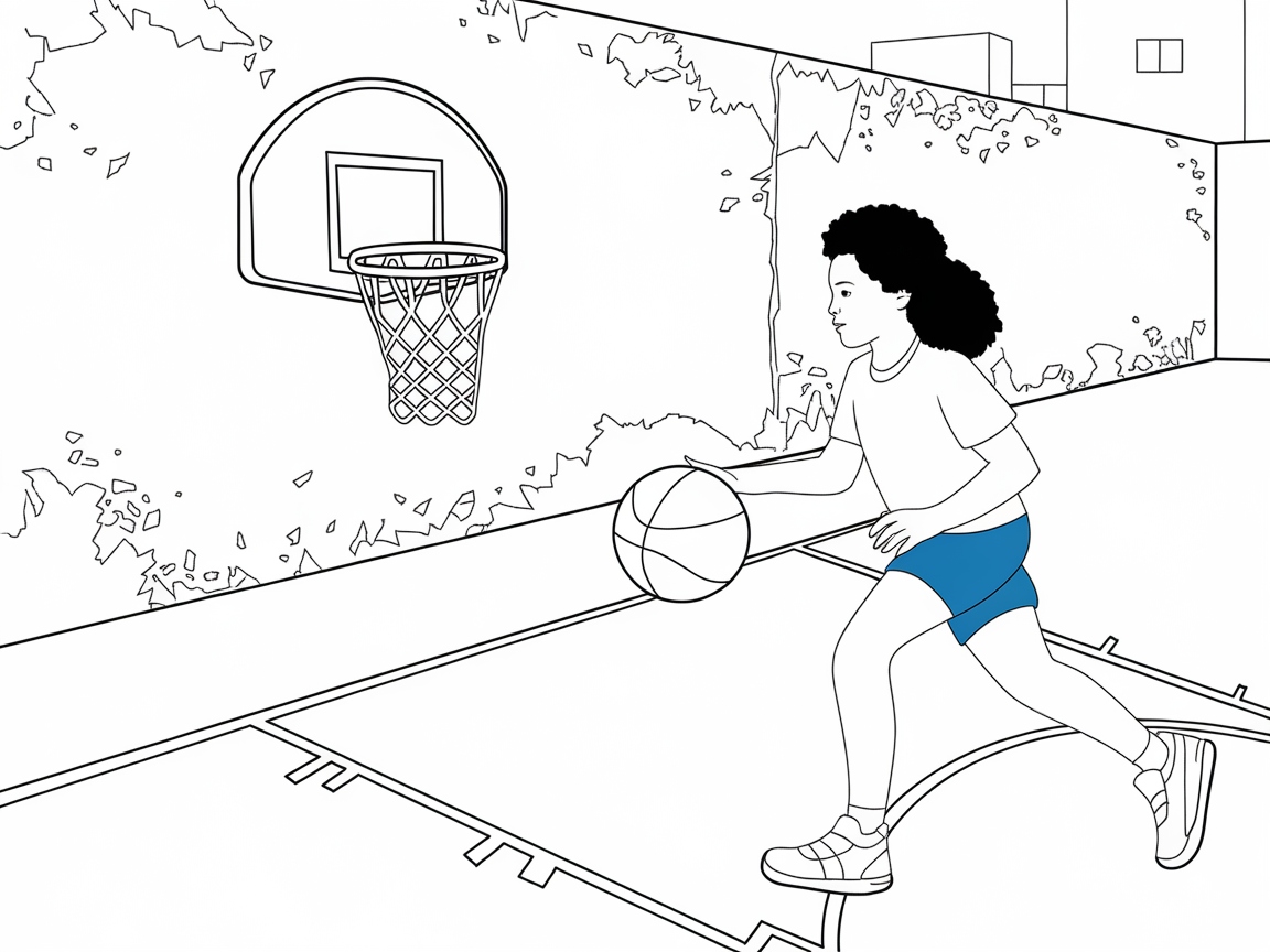 Get in the Game with This Basketball Player Scene