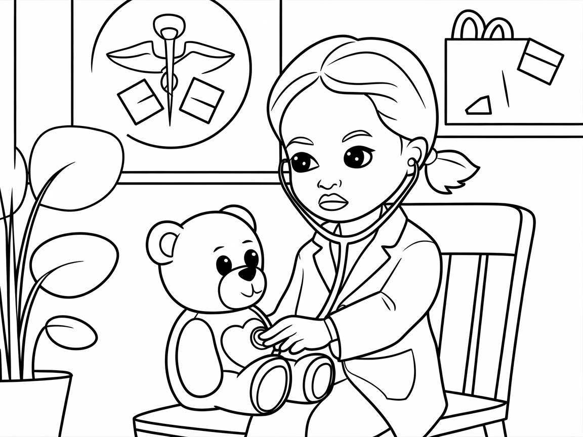 Imagine Big Dreams with This Aspiring Doctor Coloring Page