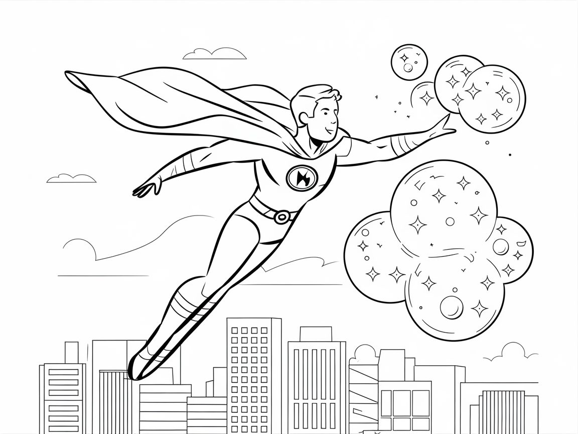 Superhero Skyline Bubble Adventure