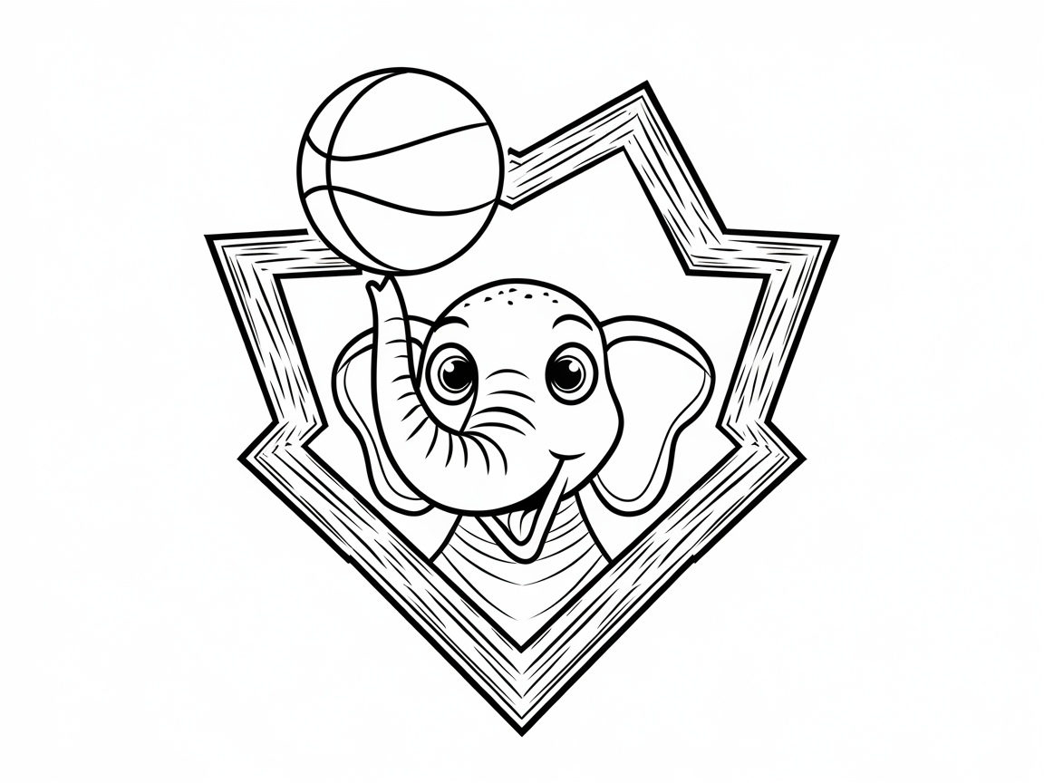 Playful Elephant Basketball Logo to Bring to Life