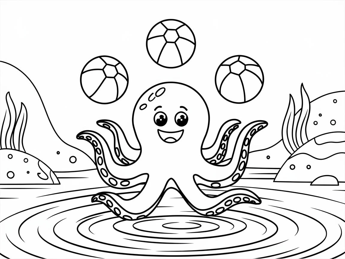 Octopus Beach Ball Juggling Fun