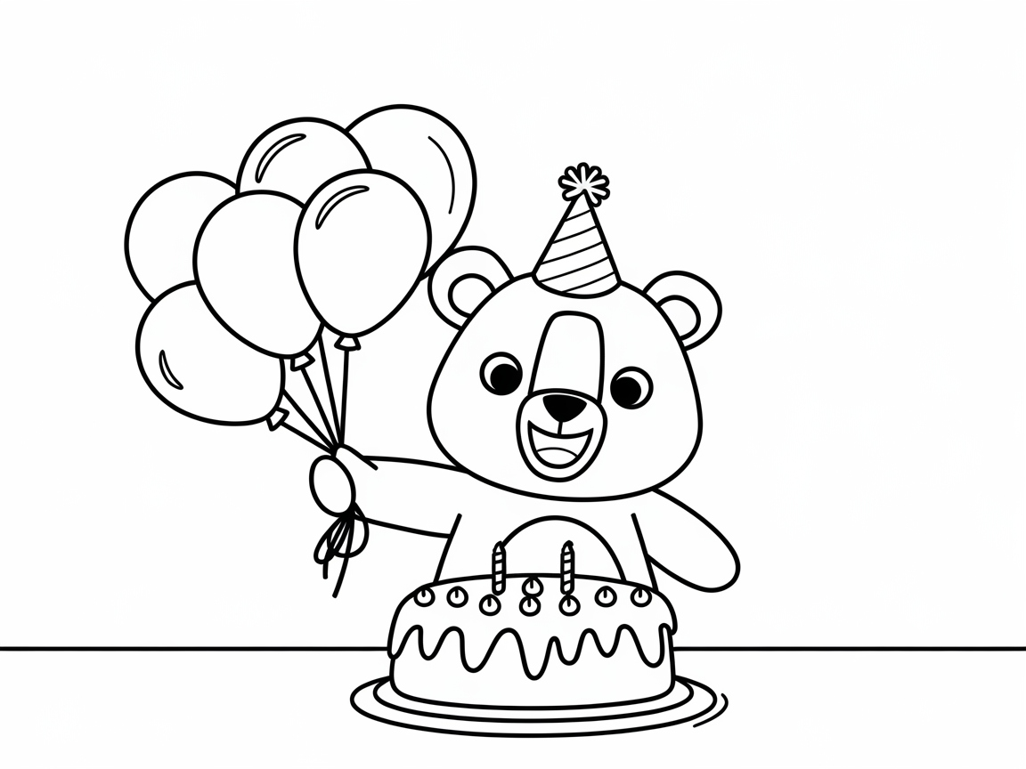 Celebrate with a Party Bear Birthday Page