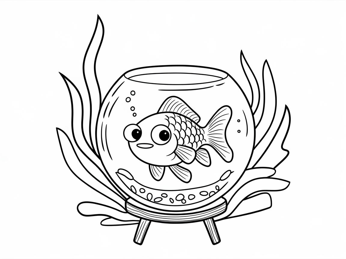Cute Big-Eyed Fish Swimming in a Bowl