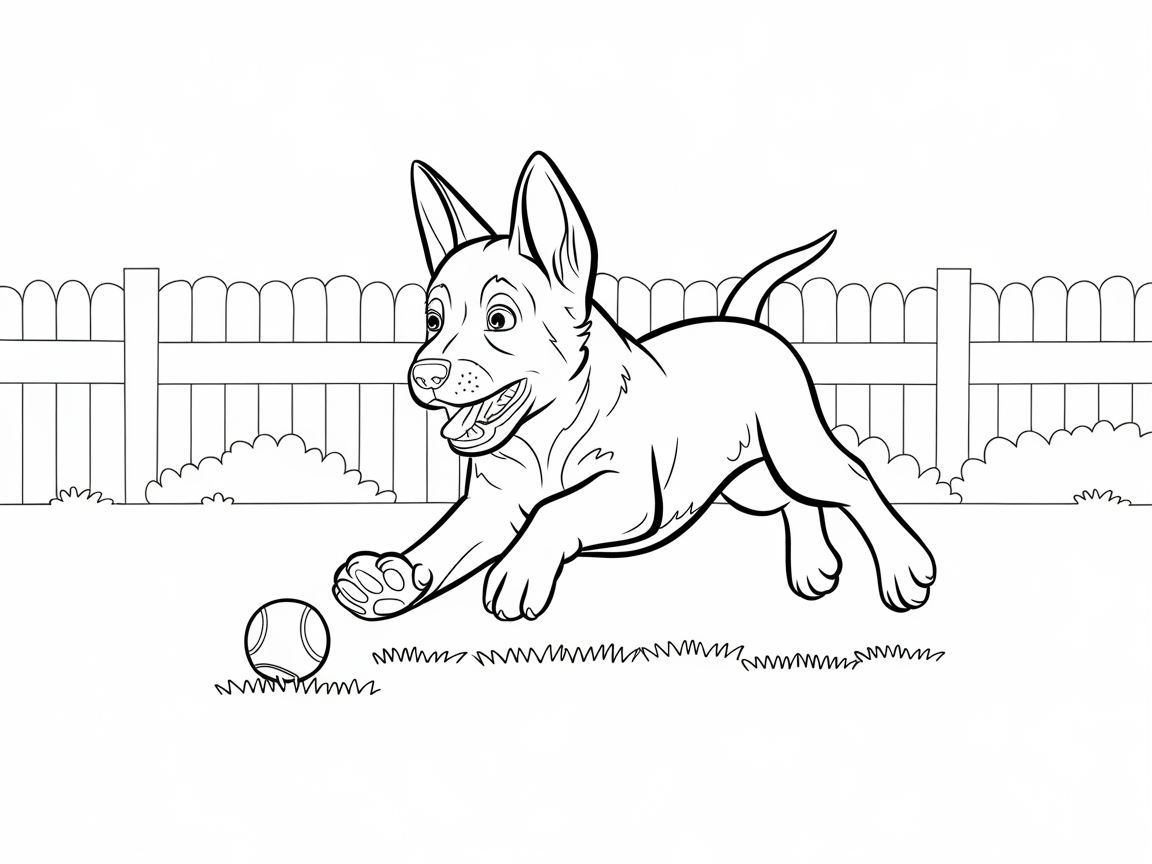 Energetic Belgian Malinois with a Ball