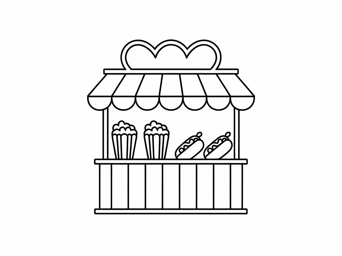 Color Your Own Carnival Snack Stand