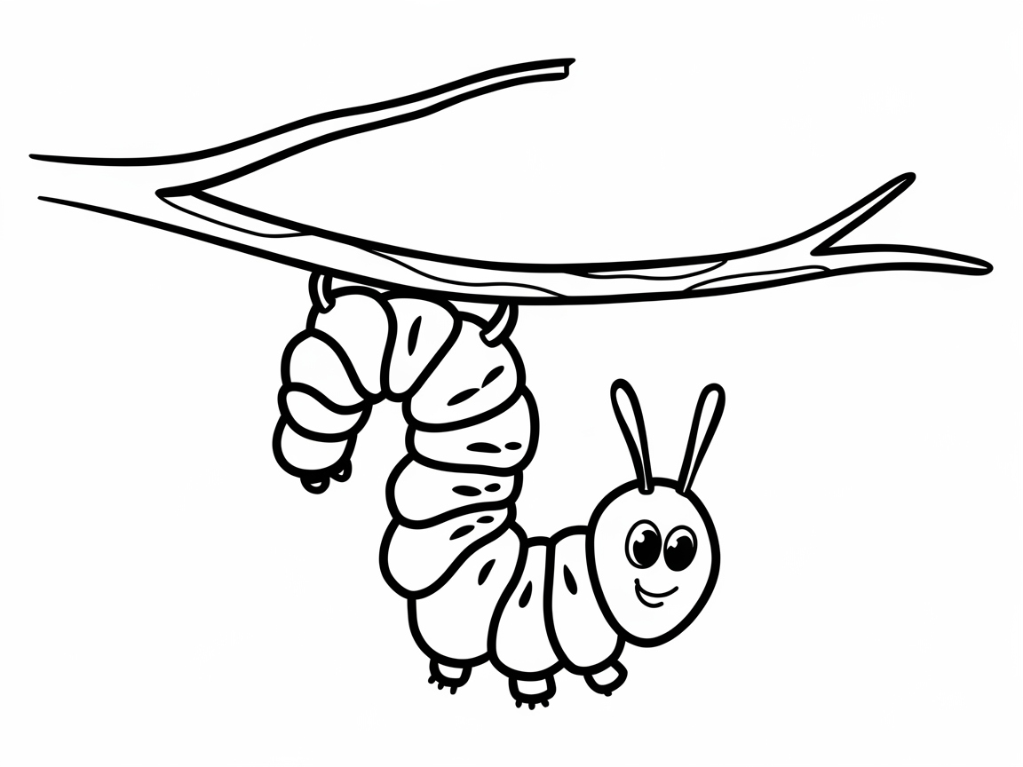 Swinging Caterpillar on a Branch