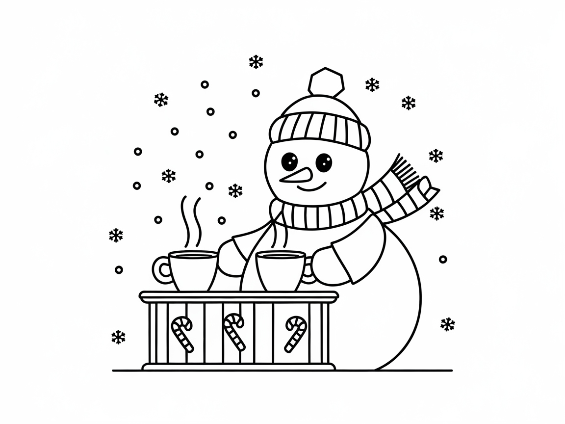 Warm Up with This Cozy Snowman and Cocoa Scene