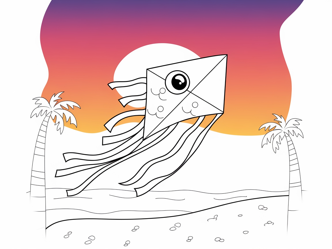 Soar into Serenity with This Sunset Kite Scene