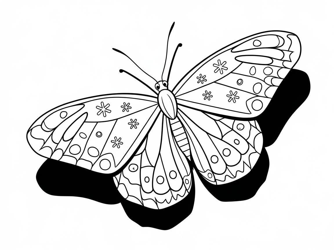 Charming Butterfly with Patterned Wings