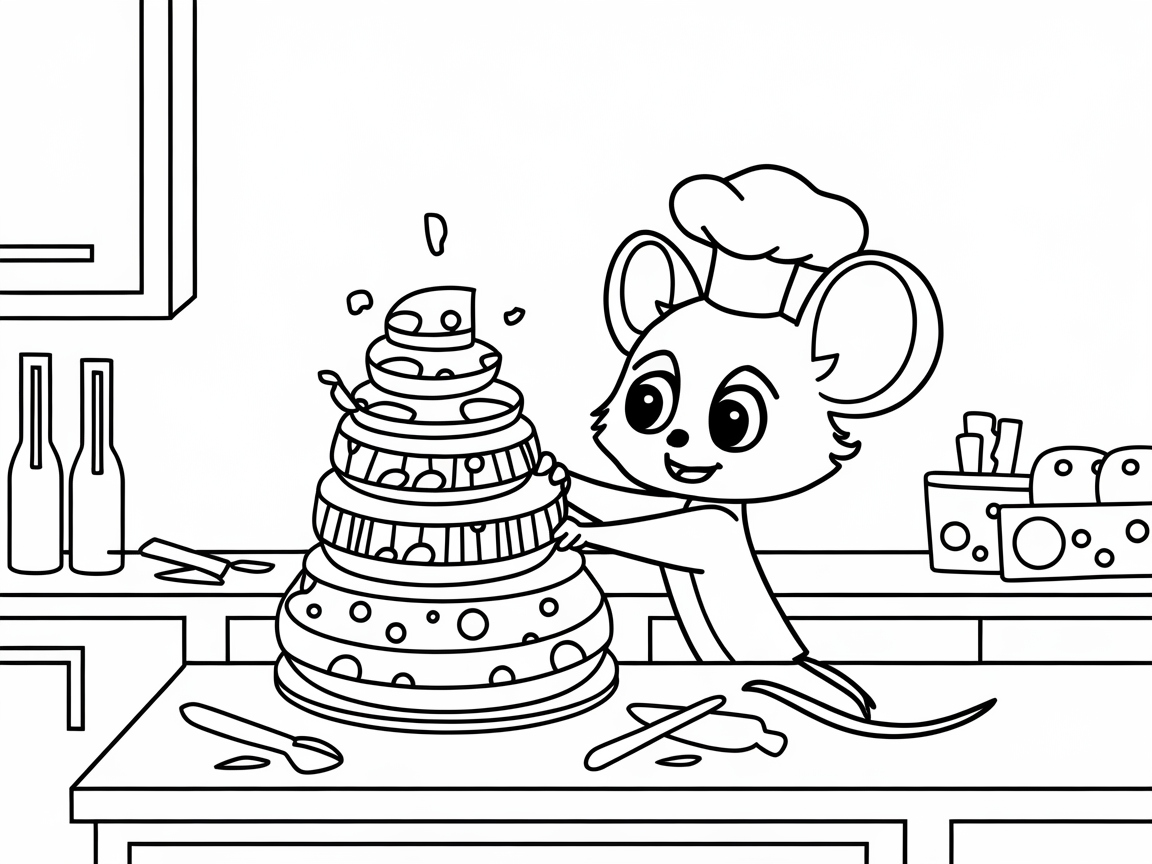Mice in the Kitchen: Decorate with This Chef Mouse Coloring Page