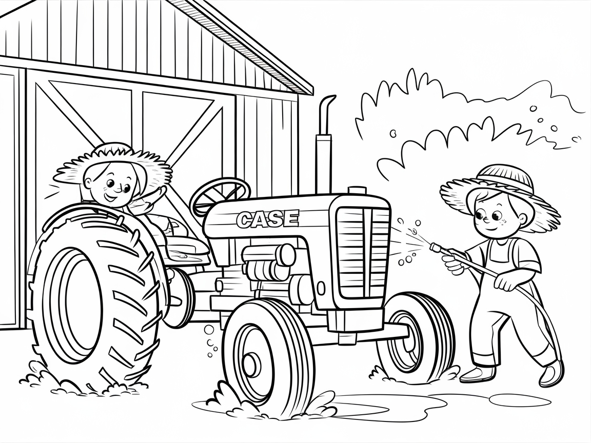 Fun on the Farm with This Playful Tractor Scene