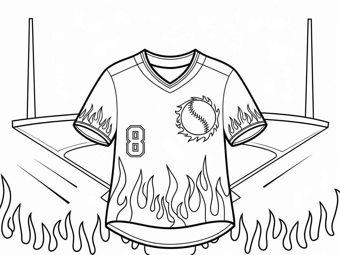 Ignite Your Creativity with This Fiery Baseball Jersey