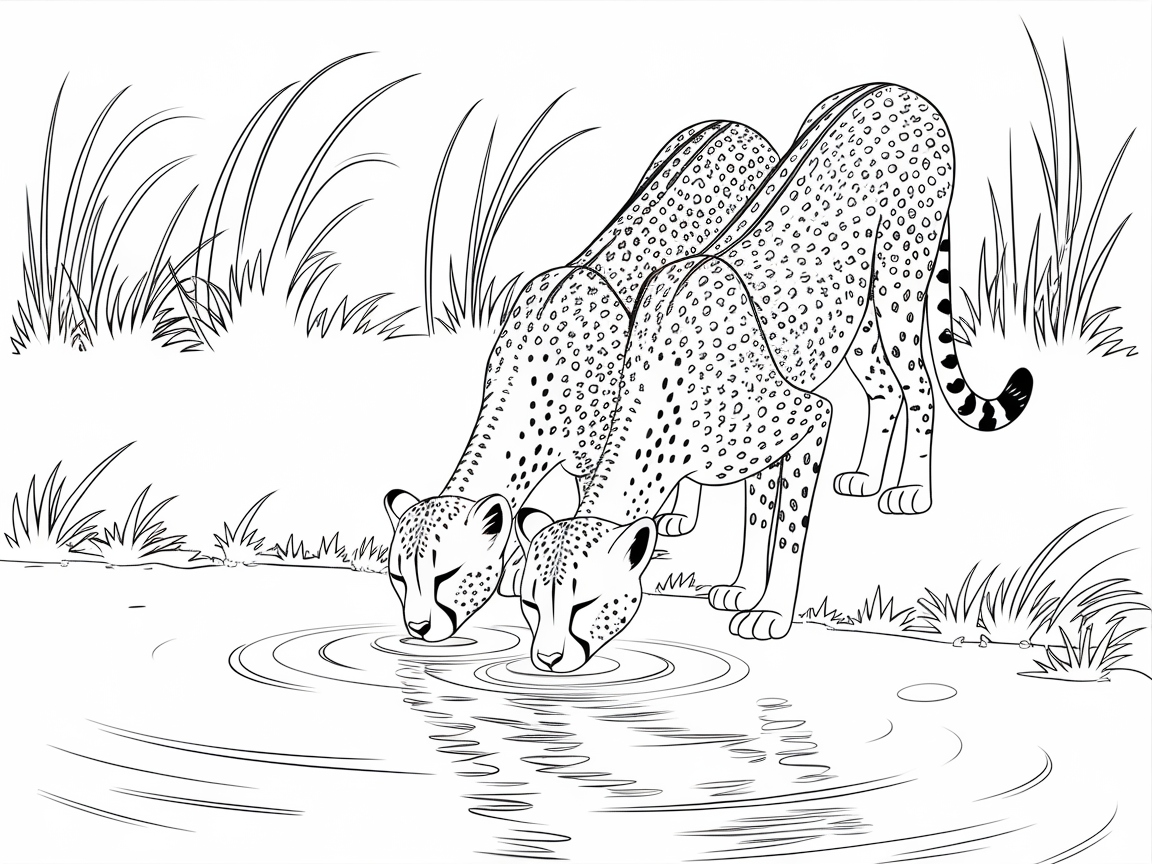 Bring This Serene Cheetah Watering Hole to Life