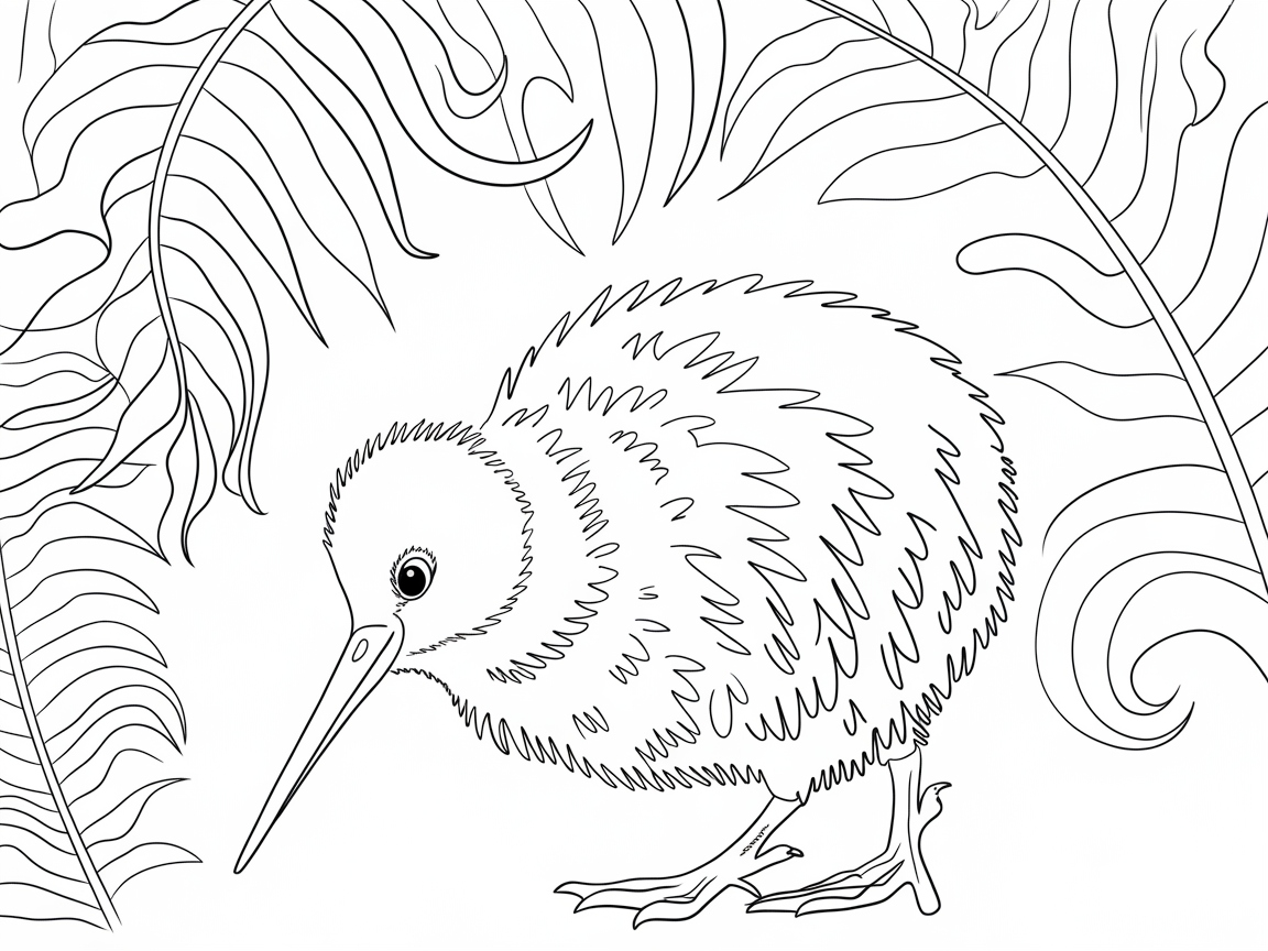 Get Cozy with This Kiwi Bird Coloring Page