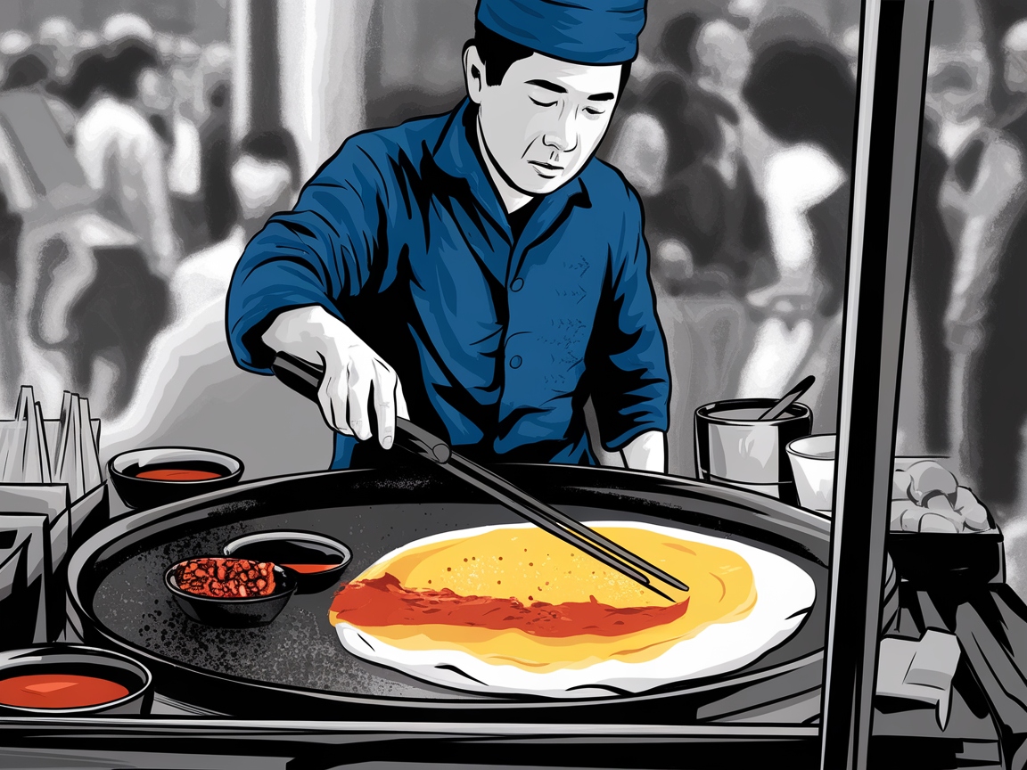 Street Crepe Master at Work Coloring Page