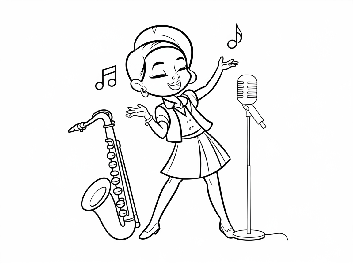 Swinging Jazz Singer with Saxophone