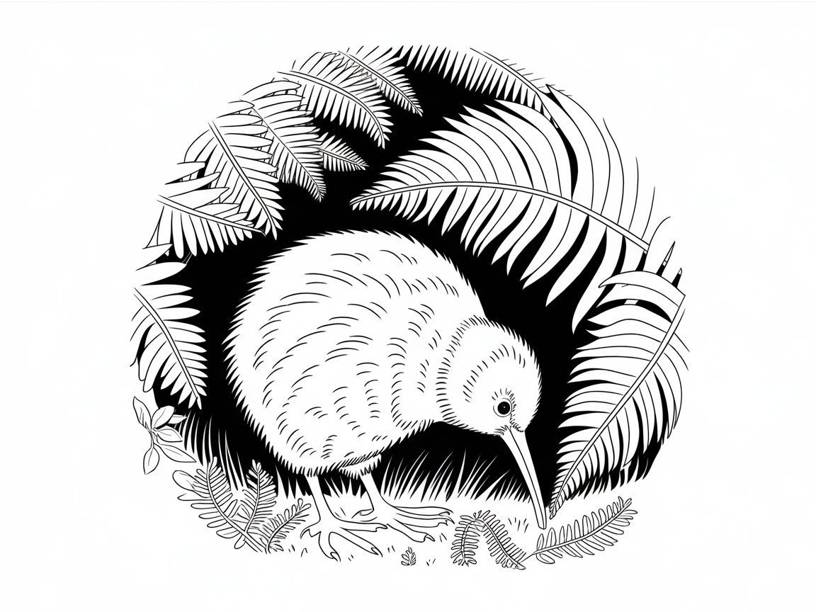 Discover the Charm of This Kiwi Amongst Ferns